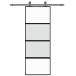 Casa si Gradina - Constructii - Usi interior, exterior si garaj - Usi garaj - Usa glisanta, negru, 76x205 cm, sticla securizata si aluminiu - Infinity.ro