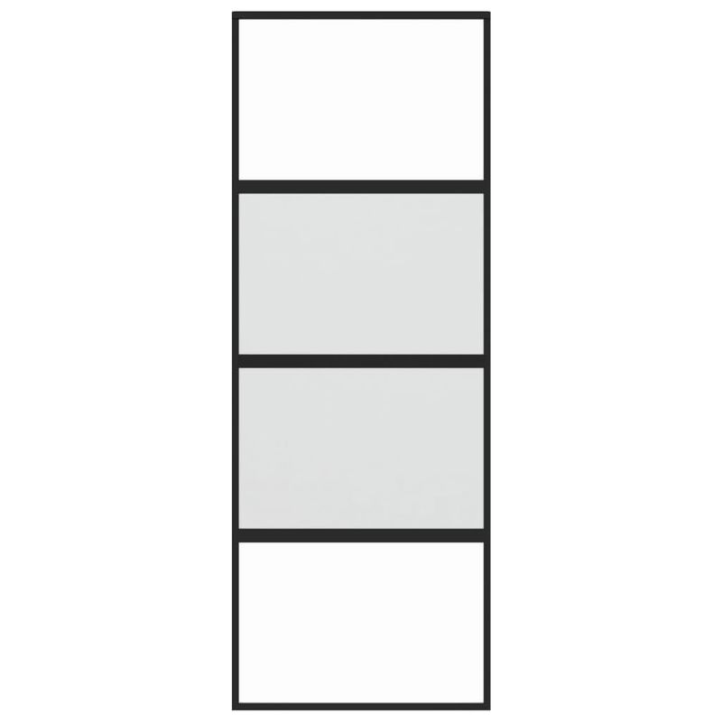 Casa si Gradina - Constructii - Usi interior, exterior si garaj - Usi garaj - Usa glisanta, negru, 76x205 cm, sticla securizata si aluminiu - Infinity.ro