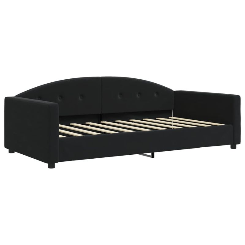 Casa si Gradina - Mobilier - Paturi si accesorii - Paturi - Pat de zi cu saltea, negru, 90x190 cm, catifea - Infinity.ro