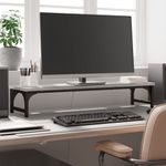 PC, gaming si accesorii - Desktop PC & monitoare - Accesorii monitoare - Suport pentru monitor, gri sonoma, 85x23x15,5 cm, lemn compozit - Infinity.ro