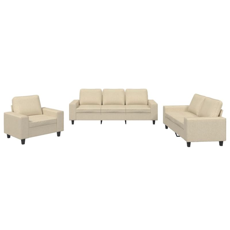Casa si Gradina - Mobilier - Seturi de mobilier - Seturi living - Set de canapele, 3 piese, crem, material - Infinity.ro