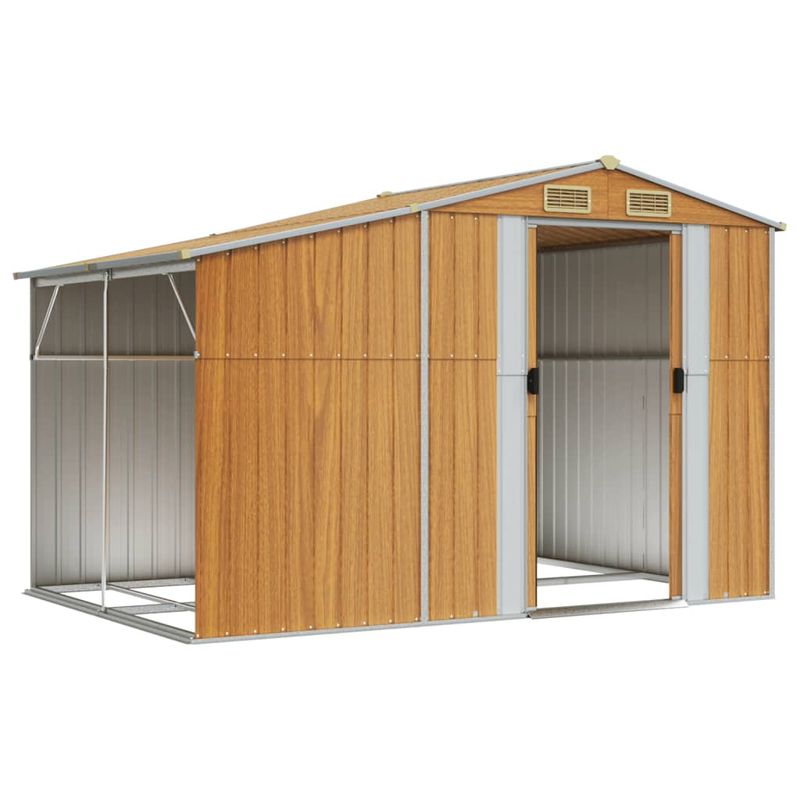 Casa si Gradina - Gradina si terasa - Casute de gradina - Sopron de gradina maro deschis 277x192,5x179 cm otel galvanizat - Infinity.ro