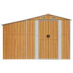 Casa si Gradina - Gradina si terasa - Casute de gradina - Sopron de gradina maro deschis 277x192,5x179 cm otel galvanizat - Infinity.ro