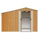 Casa si Gradina - Gradina si terasa - Casute de gradina - Sopron de gradina maro deschis 277x192,5x179 cm otel galvanizat - Infinity.ro