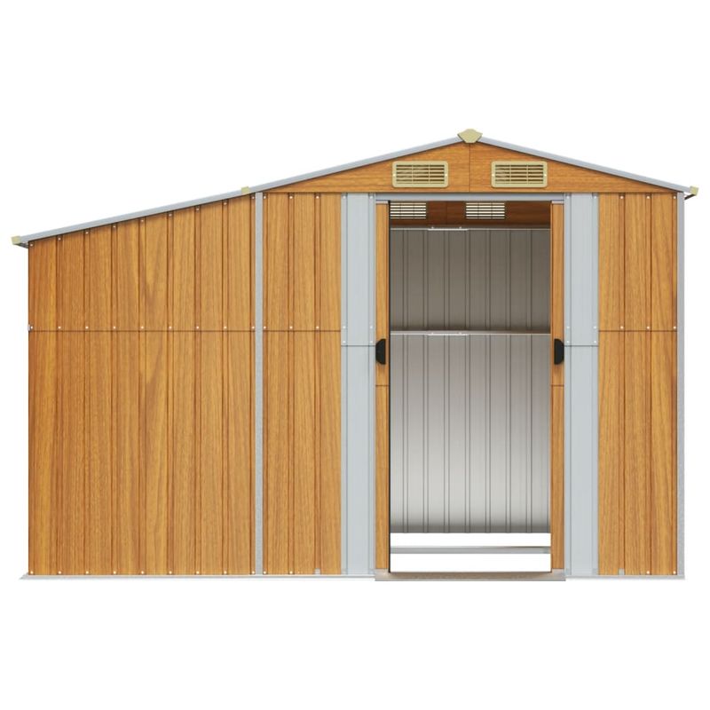 Casa si Gradina - Gradina si terasa - Casute de gradina - Sopron de gradina maro deschis 277x192,5x179 cm otel galvanizat - Infinity.ro