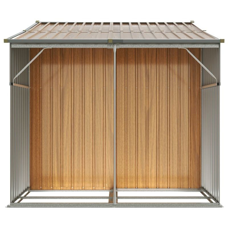 Casa si Gradina - Gradina si terasa - Casute de gradina - Sopron de gradina maro deschis 277x192,5x179 cm otel galvanizat - Infinity.ro