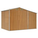 Casa si Gradina - Gradina si terasa - Casute de gradina - Sopron de gradina maro deschis 277x192,5x179 cm otel galvanizat - Infinity.ro