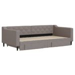 Casa si Gradina - Mobilier - Paturi si accesorii - Paturi - Pat de zi cu extensie si sertare, gri taupe, 100x200 cm, textil - Infinity.ro