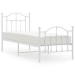 Casa si Gradina - Mobilier - Paturi si accesorii - Paturi - Cadru de pat metalic cu tablie de cap/picioare, alb, 75x190 cm - Infinity.ro