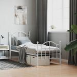 Casa si Gradina - Mobilier - Paturi si accesorii - Paturi - Cadru de pat metalic cu tablie de cap/picioare, alb, 75x190 cm - Infinity.ro