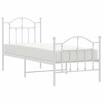 Casa si Gradina - Mobilier - Paturi si accesorii - Paturi - Cadru de pat metalic cu tablie de cap/picioare, alb, 75x190 cm - Infinity.ro