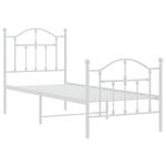 Casa si Gradina - Mobilier - Paturi si accesorii - Paturi - Cadru de pat metalic cu tablie de cap/picioare, alb, 75x190 cm - Infinity.ro