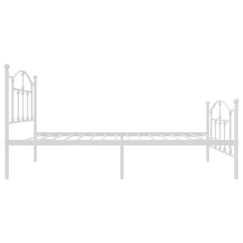Casa si Gradina - Mobilier - Paturi si accesorii - Paturi - Cadru de pat metalic cu tablie de cap/picioare, alb, 75x190 cm - Infinity.ro