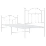 Casa si Gradina - Mobilier - Paturi si accesorii - Paturi - Cadru de pat metalic cu tablie de cap/picioare, alb, 75x190 cm - Infinity.ro