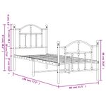 Casa si Gradina - Mobilier - Paturi si accesorii - Paturi - Cadru de pat metalic cu tablie de cap/picioare, alb, 75x190 cm - Infinity.ro