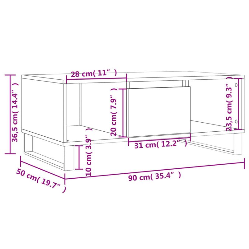Casa si Gradina - Mobilier - Mese si birouri - Masute de cafea - Masuta de cafea, negru, 90x50x36,5 cm, lemn compozit - Infinity.ro
