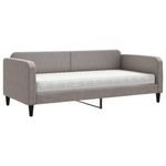 Casa si Gradina - Mobilier - Paturi si accesorii - Paturi - Pat de zi cu saltea, gri taupe, 90x200 cm, textil - Infinity.ro
