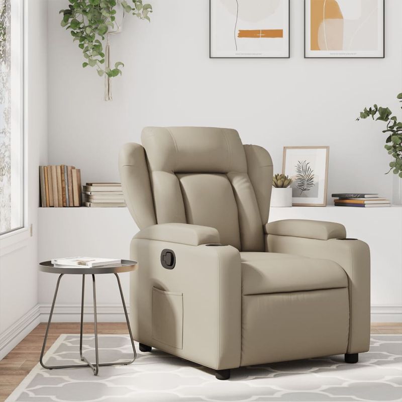 Casa si Gradina - Mobilier - Scaune si fotolii - Fotolii - Fotoliu rabatabil, cappuccino, piele ecologica - Infinity.ro