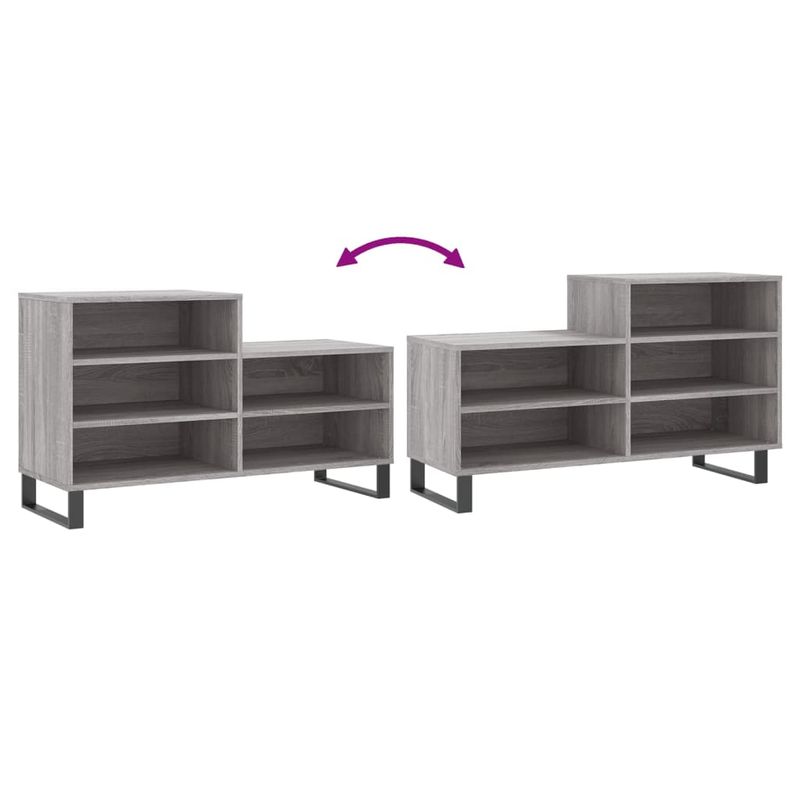 Casa si Gradina - Mobilier - Organizare si depozitare - Organizator incaltaminte - Pantofar, gri sonoma, 102x36x60 cm, lemn prelucrat - Infinity.ro
