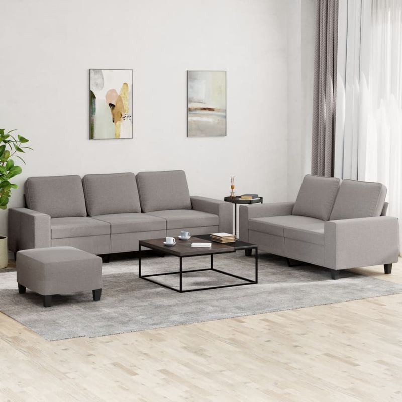 Casa si Gradina - Mobilier - Seturi de mobilier - Seturi living - Set de canapele, 3 piese, gri taupe, textil - Infinity.ro