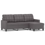Casa si Gradina - Mobilier - Canapele si coltare - Canapele - Canapea cu 3 locuri si taburet, gri, 180 cm, piele ecologica - Infinity.ro