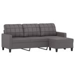 Casa si Gradina - Mobilier - Canapele si coltare - Canapele - Canapea cu 3 locuri si taburet, gri, 180 cm, piele ecologica - Infinity.ro