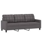 Casa si Gradina - Mobilier - Canapele si coltare - Canapele - Canapea cu 3 locuri si taburet, gri, 180 cm, piele ecologica - Infinity.ro