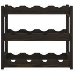 Casa si Gradina - Bucatarie si vesela - Accesorii bar - Carafe si decantoare - Suport sticle de vin, 12 sticle, negru, lemn masiv de pin - Infinity.ro