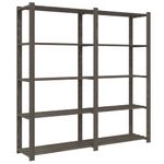 Casa si Gradina - Mobilier - Biblioteci si rafturi - Rafturi - Suport depozitare 5 niveluri gri, 170x38x170 cm, lemn masiv pin - Infinity.ro