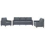 Casa si Gradina - Mobilier - Seturi de mobilier - Seturi living - Set de canapele cu perne, 3 piese, gri inchis, catifea - Infinity.ro