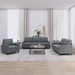 Casa si Gradina - Mobilier - Seturi de mobilier - Seturi living - Set de canapele cu perne, 3 piese, gri inchis, catifea - Infinity.ro