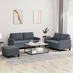 Casa si Gradina - Mobilier - Seturi de mobilier - Seturi living - Set de canapele cu perne, 3 piese, gri inchis, catifea - Infinity.ro