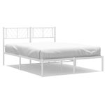 Casa si Gradina - Mobilier - Paturi si accesorii - Paturi - Cadru de pat metalic cu tablie, alb, 120x200 cm - Infinity.ro