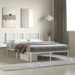 Casa si Gradina - Mobilier - Paturi si accesorii - Paturi - Cadru de pat metalic cu tablie, alb, 120x200 cm - Infinity.ro