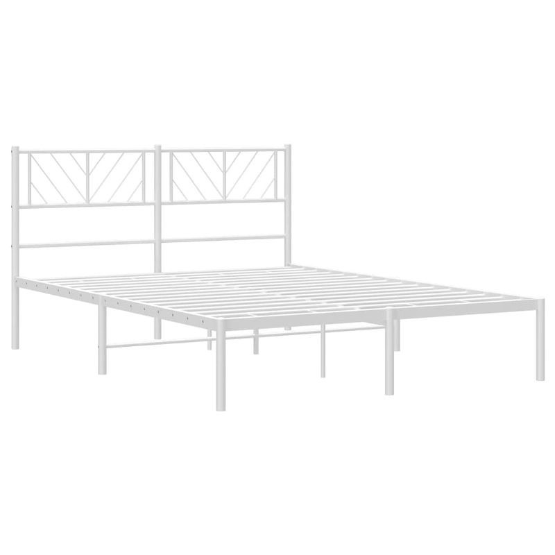 Casa si Gradina - Mobilier - Paturi si accesorii - Paturi - Cadru de pat metalic cu tablie, alb, 120x200 cm - Infinity.ro