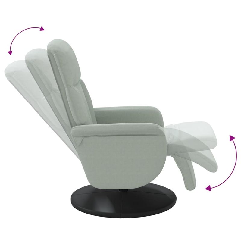 Casa si Gradina - Mobilier - Scaune si fotolii - Fotolii - Fotoliu rabatabil cu taburet, gri deschis, catifea - Infinity.ro