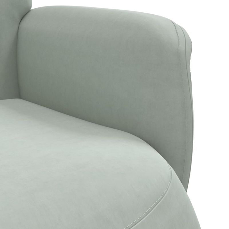 Casa si Gradina - Mobilier - Scaune si fotolii - Fotolii - Fotoliu rabatabil cu taburet, gri deschis, catifea - Infinity.ro