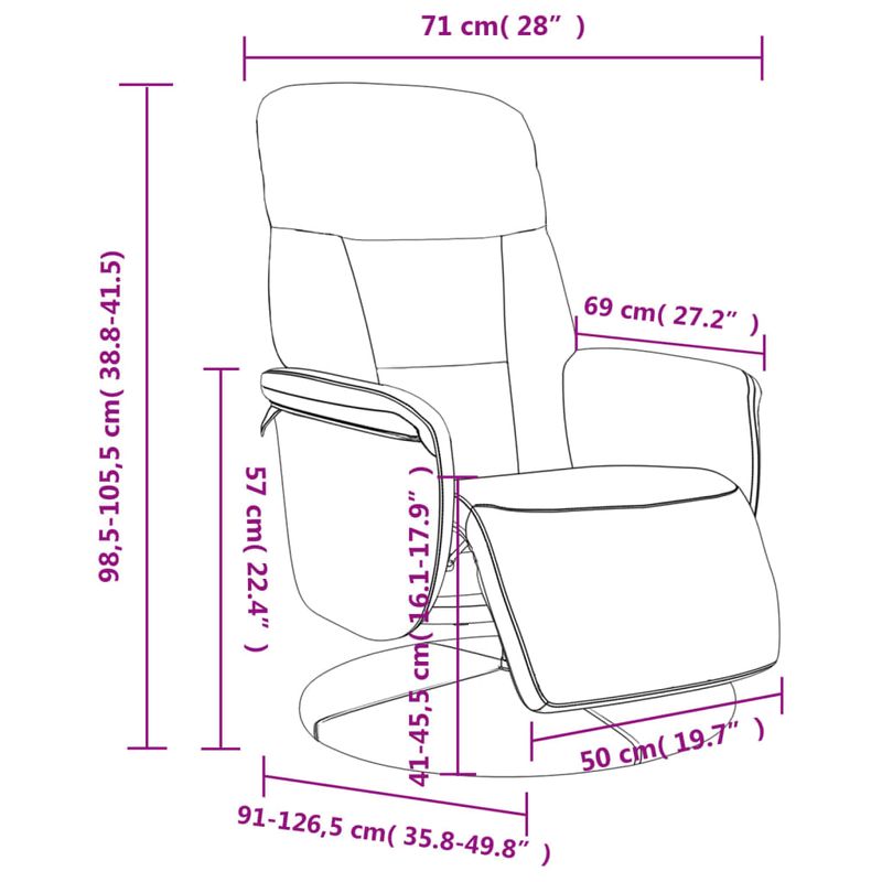 Casa si Gradina - Mobilier - Scaune si fotolii - Fotolii - Fotoliu rabatabil cu taburet, gri deschis, catifea - Infinity.ro