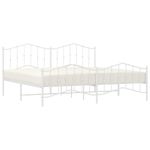 Casa si Gradina - Mobilier - Paturi si accesorii - Paturi - Cadru pat metalic cu tablie de cap/picioare , alb, 200x200 cm - Infinity.ro