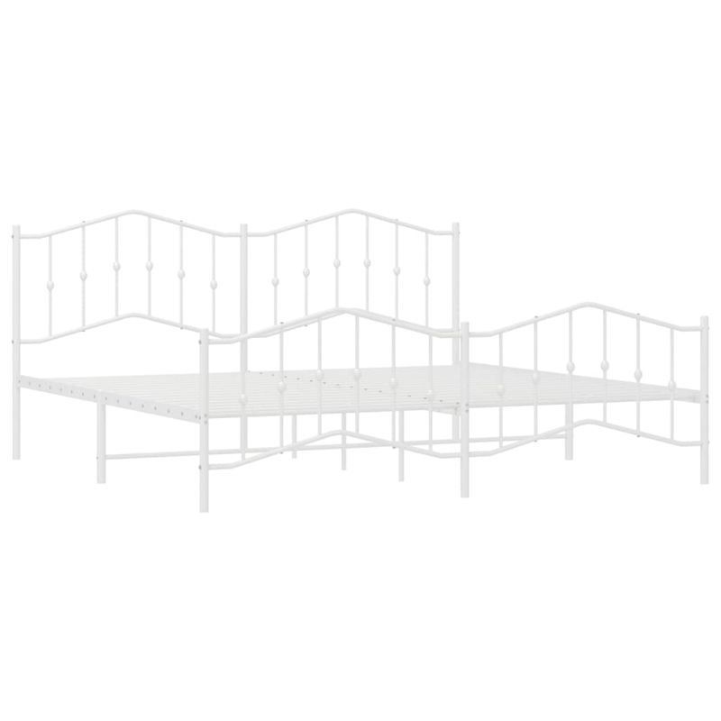 Casa si Gradina - Mobilier - Paturi si accesorii - Paturi - Cadru pat metalic cu tablie de cap/picioare , alb, 200x200 cm - Infinity.ro