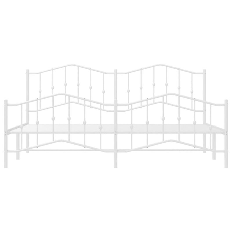 Casa si Gradina - Mobilier - Paturi si accesorii - Paturi - Cadru pat metalic cu tablie de cap/picioare , alb, 200x200 cm - Infinity.ro