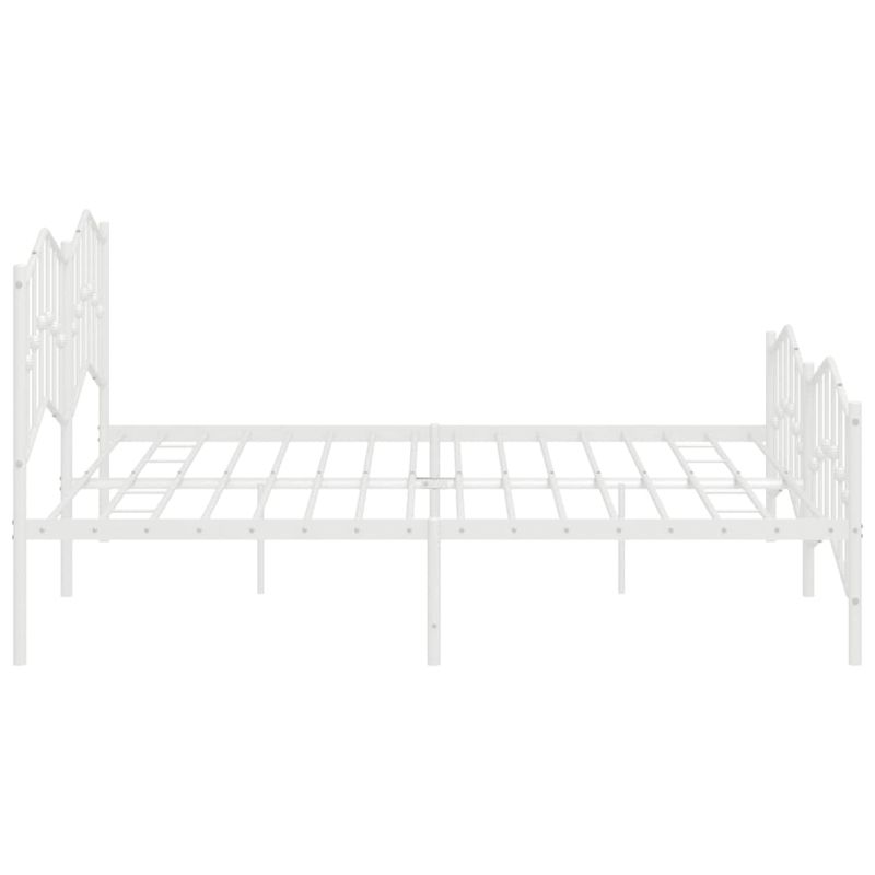 Casa si Gradina - Mobilier - Paturi si accesorii - Paturi - Cadru pat metalic cu tablie de cap/picioare , alb, 200x200 cm - Infinity.ro