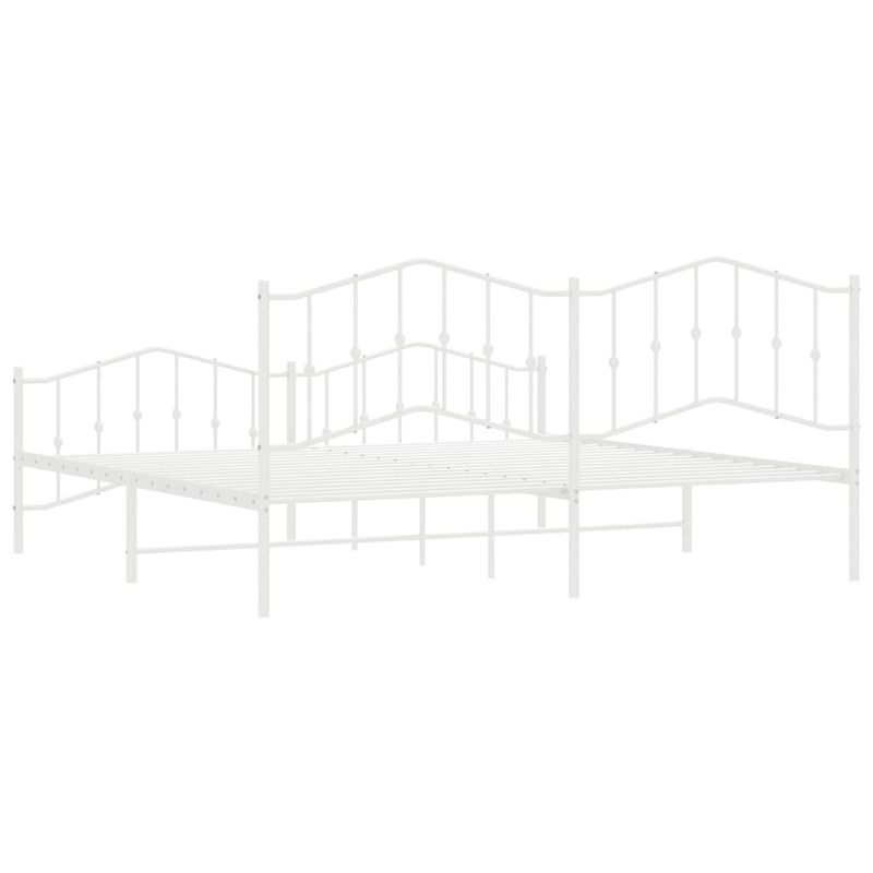 Casa si Gradina - Mobilier - Paturi si accesorii - Paturi - Cadru pat metalic cu tablie de cap/picioare , alb, 200x200 cm - Infinity.ro