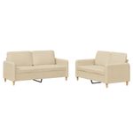 Casa si Gradina - Mobilier - Seturi de mobilier - Seturi living - Set de canapele cu perne, 2 piese, crem, textil - Infinity.ro