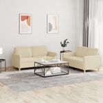 Casa si Gradina - Mobilier - Seturi de mobilier - Seturi living - Set de canapele cu perne, 2 piese, crem, textil - Infinity.ro