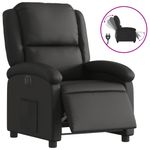 Casa si Gradina - Mobilier - Scaune si fotolii - Fotolii - Fotoliu rabatabil electric, negru, piele naturala - Infinity.ro