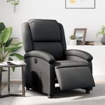 Casa si Gradina - Mobilier - Scaune si fotolii - Fotolii - Fotoliu rabatabil electric, negru, piele naturala - Infinity.ro