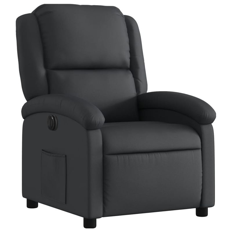 Casa si Gradina - Mobilier - Scaune si fotolii - Fotolii - Fotoliu rabatabil electric, negru, piele naturala - Infinity.ro