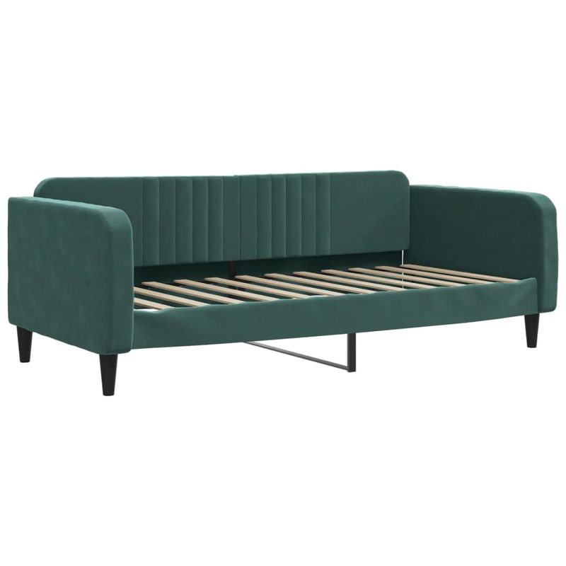 Casa si Gradina - Mobilier - Paturi si accesorii - Paturi - Pat de zi cu extensie si sertare verde inchis 90x200 cm catifea - Infinity.ro