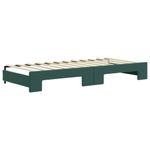 Casa si Gradina - Mobilier - Paturi si accesorii - Paturi - Pat de zi cu extensie si sertare verde inchis 90x200 cm catifea - Infinity.ro